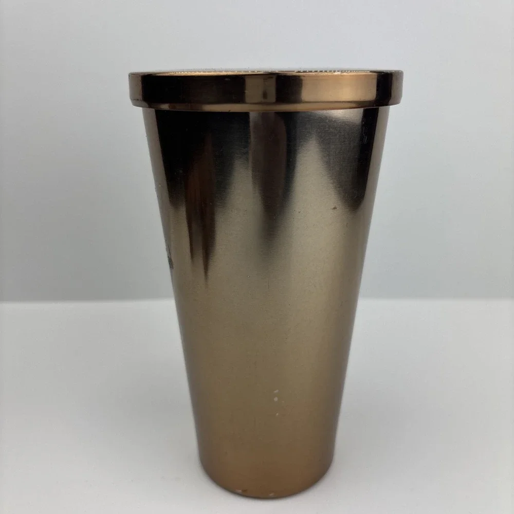 2016 Starbucks Golden Brown Cold Drink Tumbler No Straw‎